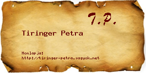 Tiringer Petra névjegykártya